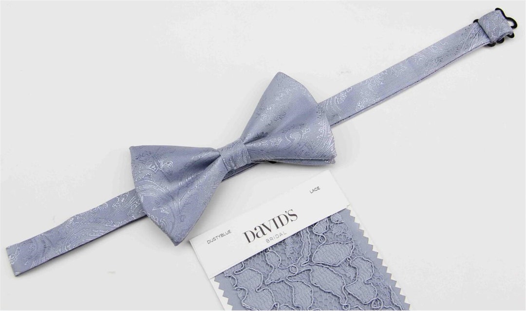 Dusty Blue Bow Ties.match to Davids Bridal Dusty Blue Color Dusty Blue Bowtie. Dusty Blue Silk
