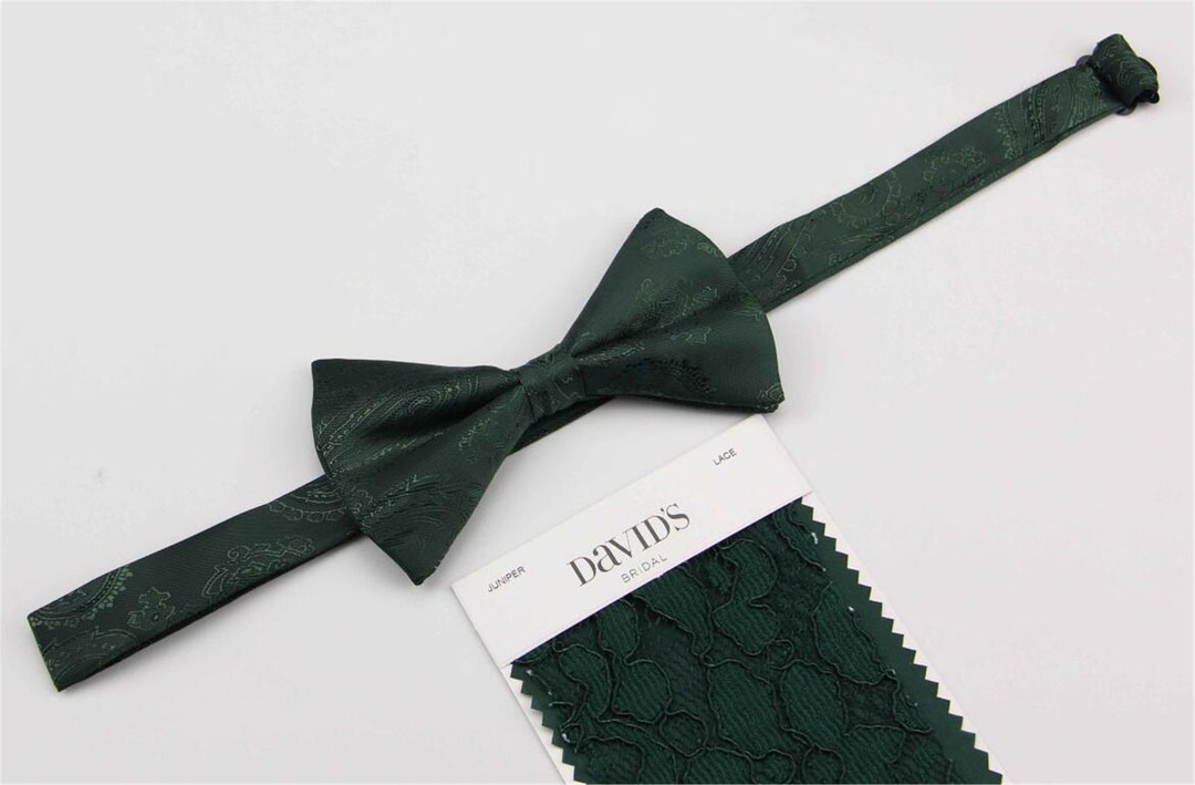 Juniper Bow Ties. Juniper Green Bowtie for Wedding. Match to Davids