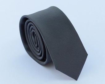 Dark Grey Solid Silk Tie.Grey Wedding Ties.Grey Neckties.Grey Suit Accessoriess