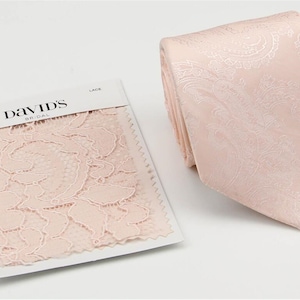 Petal Pink Ties. Petal Neckties for Men. Pale Blush Tie. Petal Wedding Tie Pocket Square Bow Tie Option