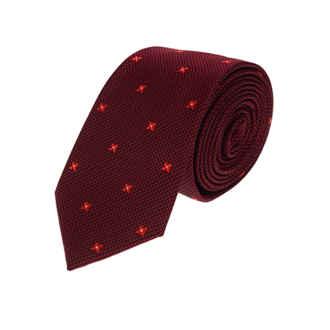 Dark Red Neckties With Red Flowers.mens Neckties.gift for Him.casual ...