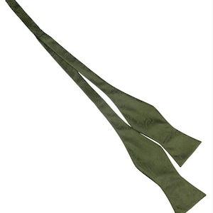 Mrtini Olive Tie. Mens Tie Olive Green. Moss Necktie for Men. Mrtini Olive Wedding Tie Pocket Square Bowtie image 6
