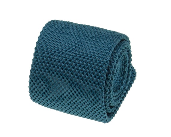 teal knitted tie