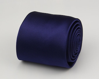 Navy Blue Ties. Satin Stripe Tie. Marine Necktie for Men Wedding. Mens Gifts. Formal or Business Casual