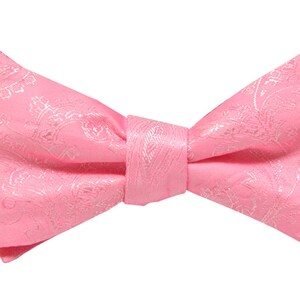 Pink Self Tie Bowtie .Hot Pink Paisley Bowtie. Pink Wedding Bowtie.Pink Bowtie for Men.Gift Ideas