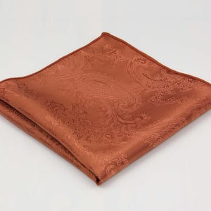 Auburn Pocket Square. Aurbun Handkerchief. Mens Auburn Hanky for Wedding Groomsmen Groom.