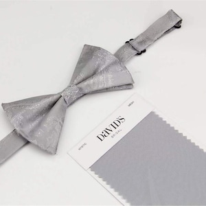 Mystic Bowties. Silver Gray Bow Tie for Men for Wedding. Self Tied or Pretied Bowtie