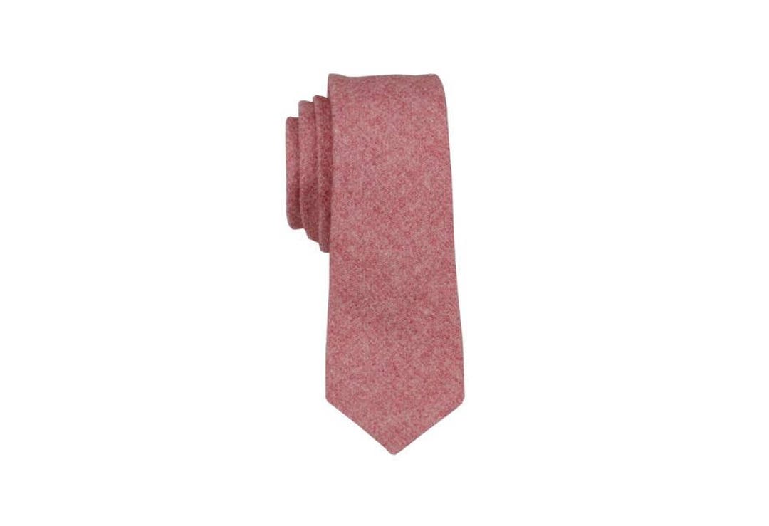 Coral Wool Tie.coral Skinny Tie. Coral Wedding Tie.coral Neckties for ...