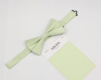 Pistachio Bow Ties - Paisley Bowtie for Men Kids Boys - Wedding Groomsmen Groom -