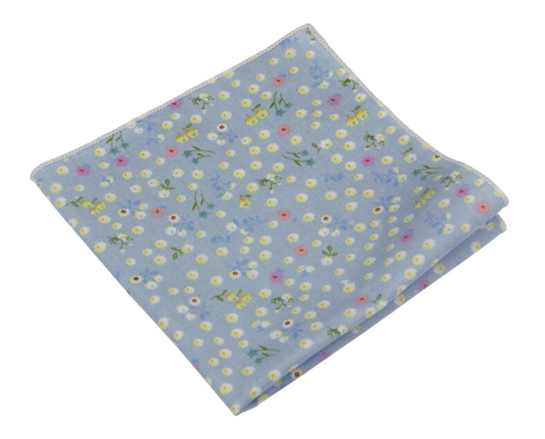 Pocket Square With Flower Print Pattern.cotton Handkerchief.novelty