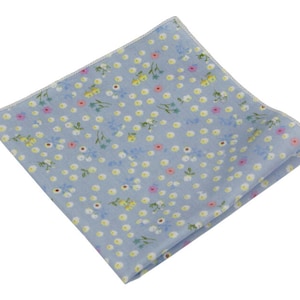 Pocket Square with Flower Print Pattern.Cotton Handkerchief.Novelty Pocket Square.10&quot;x 10&quot;