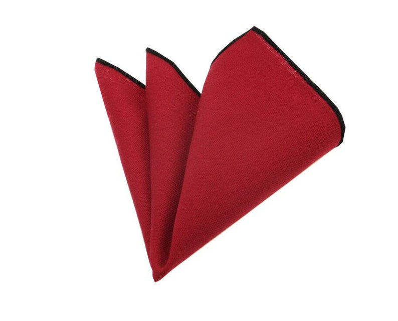 Red Pocket Square.Mens Pocket Square.Solid Red Handkerchief.Wedding.Gifts.Red Linen Hanky.
