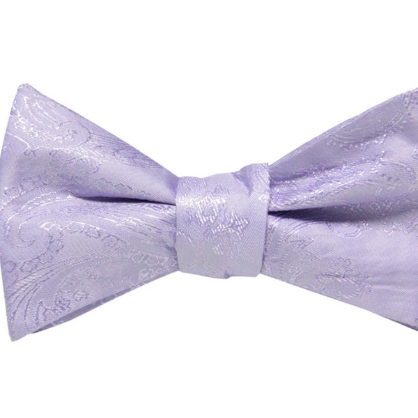 Lavender Bowtie for Men. Light Purple Bow Tie. Lavender Purple Bow Tie Pocket Square.