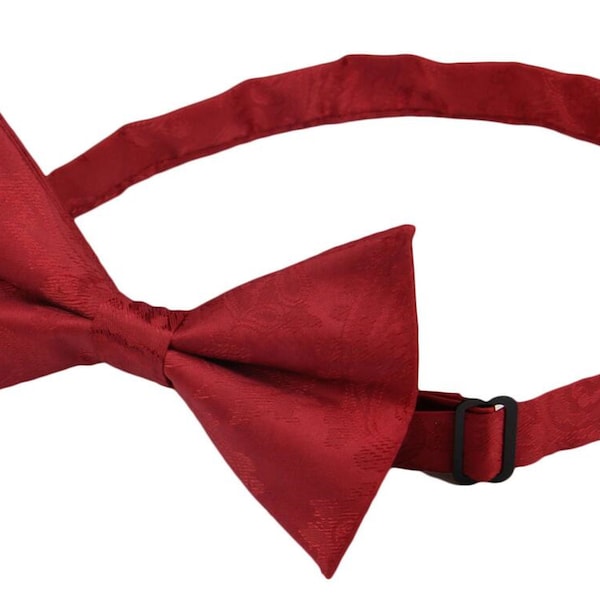 Apple Red Bowtie. Mens Bowtie Burgundy. Apple Wedding Bowtie Tie Pocket Square Option.