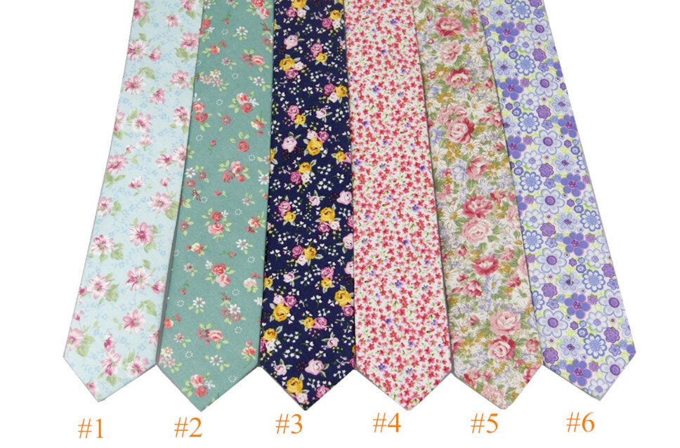  iujybax Floral Ties for Men, Mens Floral Tie Skinny