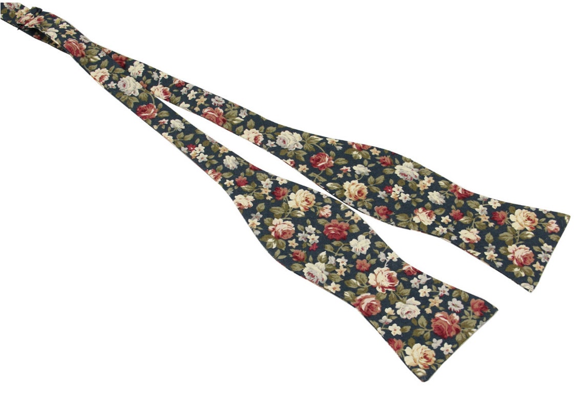 Green Floral Ties. Juniper Floral Ties. Dark Emerald Ties for Etsy