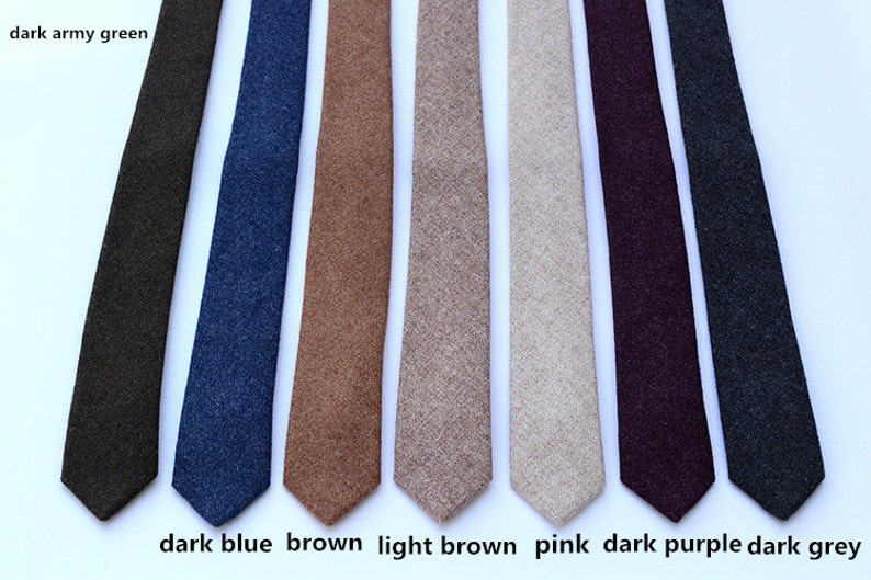 Brown Wool Ties. Brown Skinny Ties for Men. Dark Brown Tweed Etsy