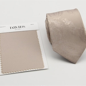 Biscotti Ties. Mens Tie Almond. Beige Color Neckties for Men. Biscotti Wedding Tie Bowtie Pocket Square