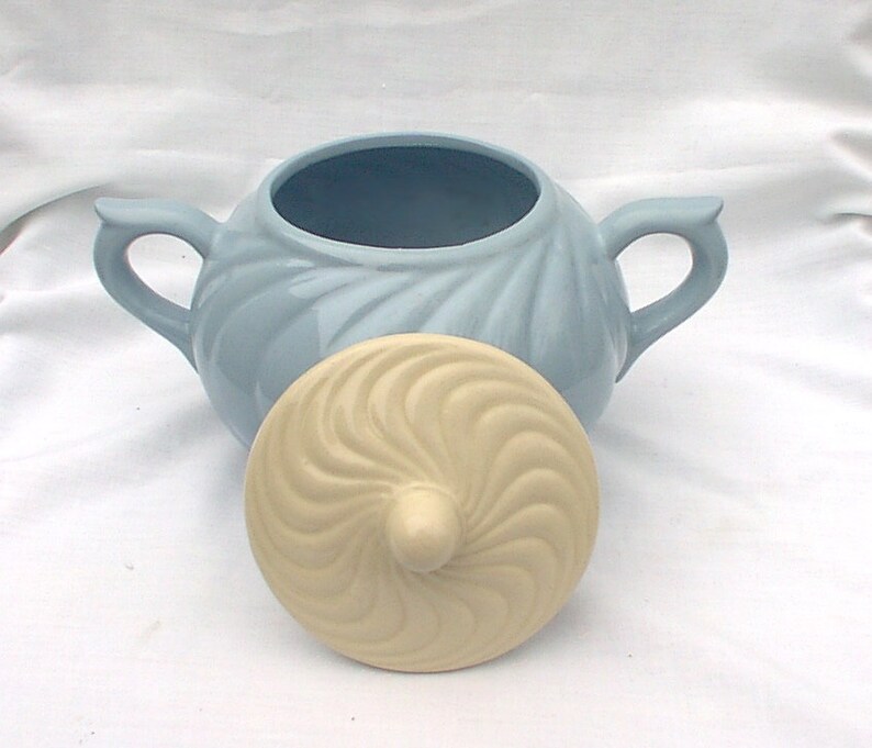 Vintage American Bisque Pottery Company Blue Swirl Biscuit Etsy