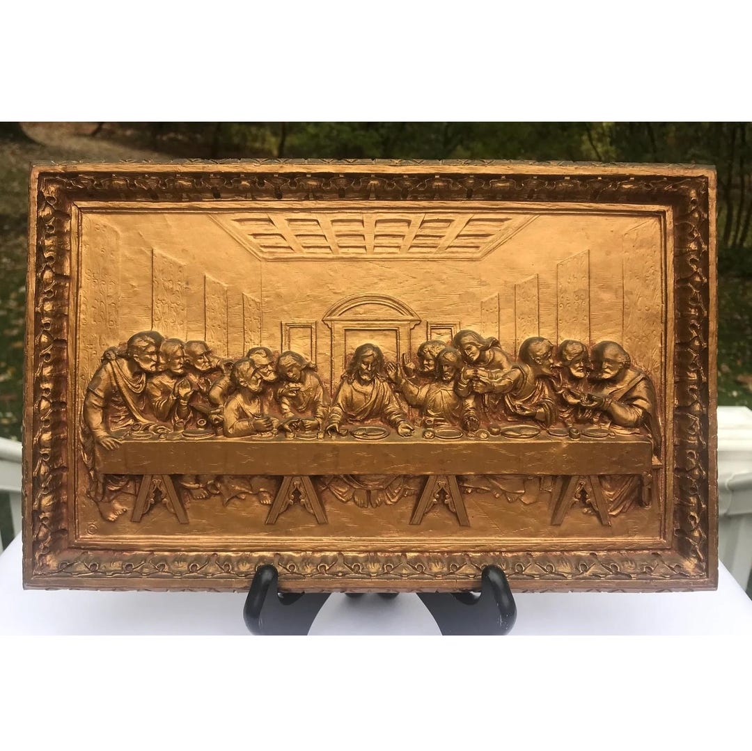 Vintage Da Vinci's the Last Supper Wall Plaque Mid Century 11 3/4 X 7 1 ...