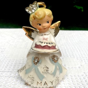 Vintage Lefton Mother&#39;s Day May Angel Figurine 1987J