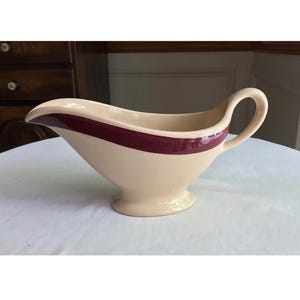 Brocca per salsiera in porcellana Sterling China Desert Tan con strisce bordeaux