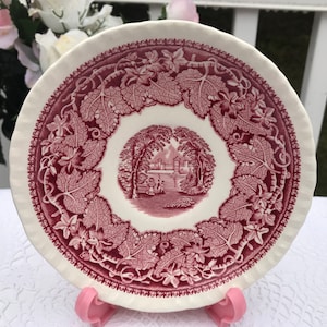 Piattini Transferware Mason&#39;s Vista Rosa Rosso da 5 3/4&quot; disponibili, 3 pezzi