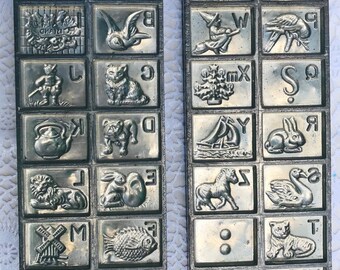 Vintage 1940s T C Weygandt New York Chocolate Molds Produced by Anton Reiche Dresden Germany Alphabet