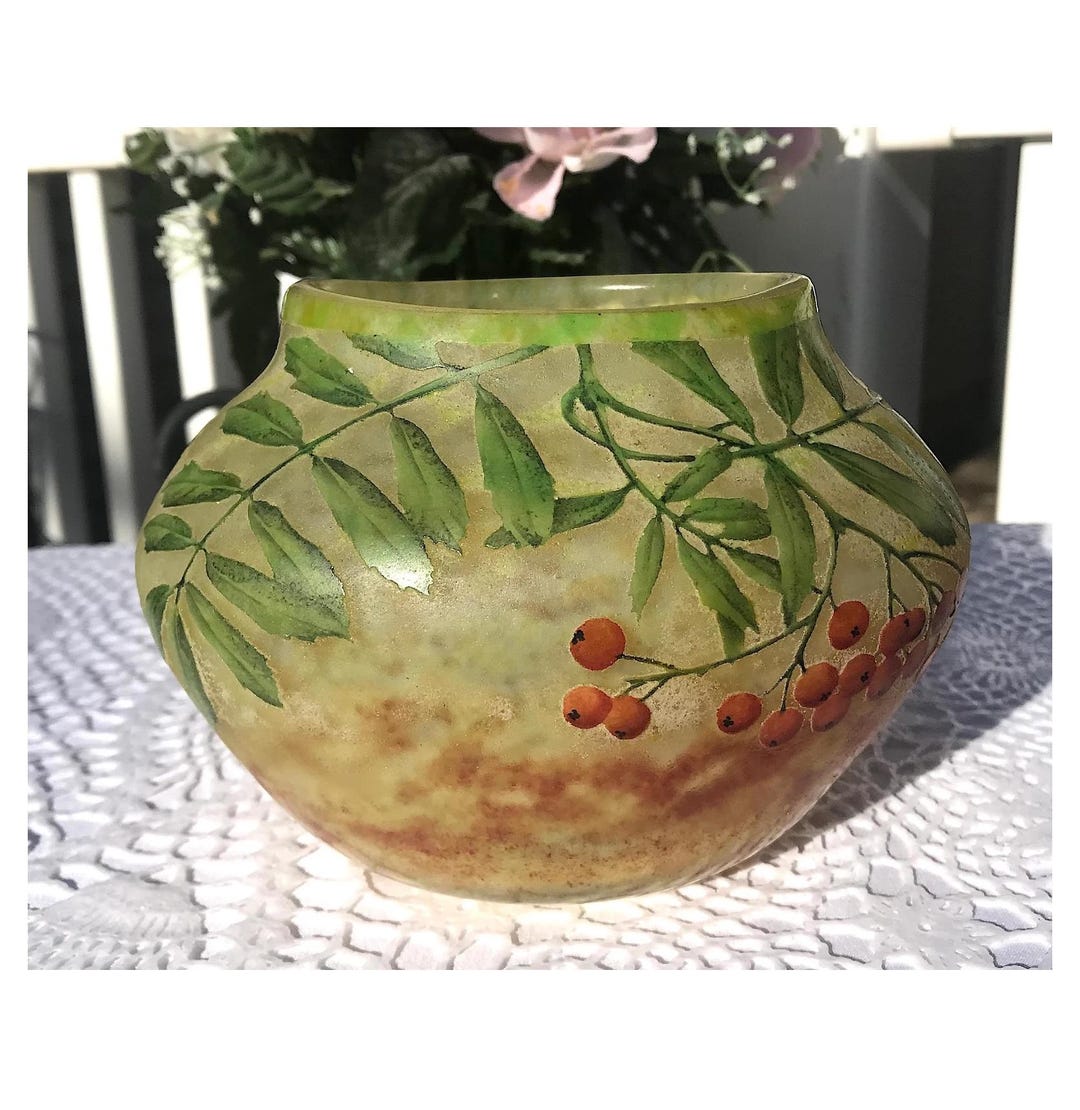 置物 DAUM NANCY Daum Nancy Mushroom Vase - George Sorensen Antiques