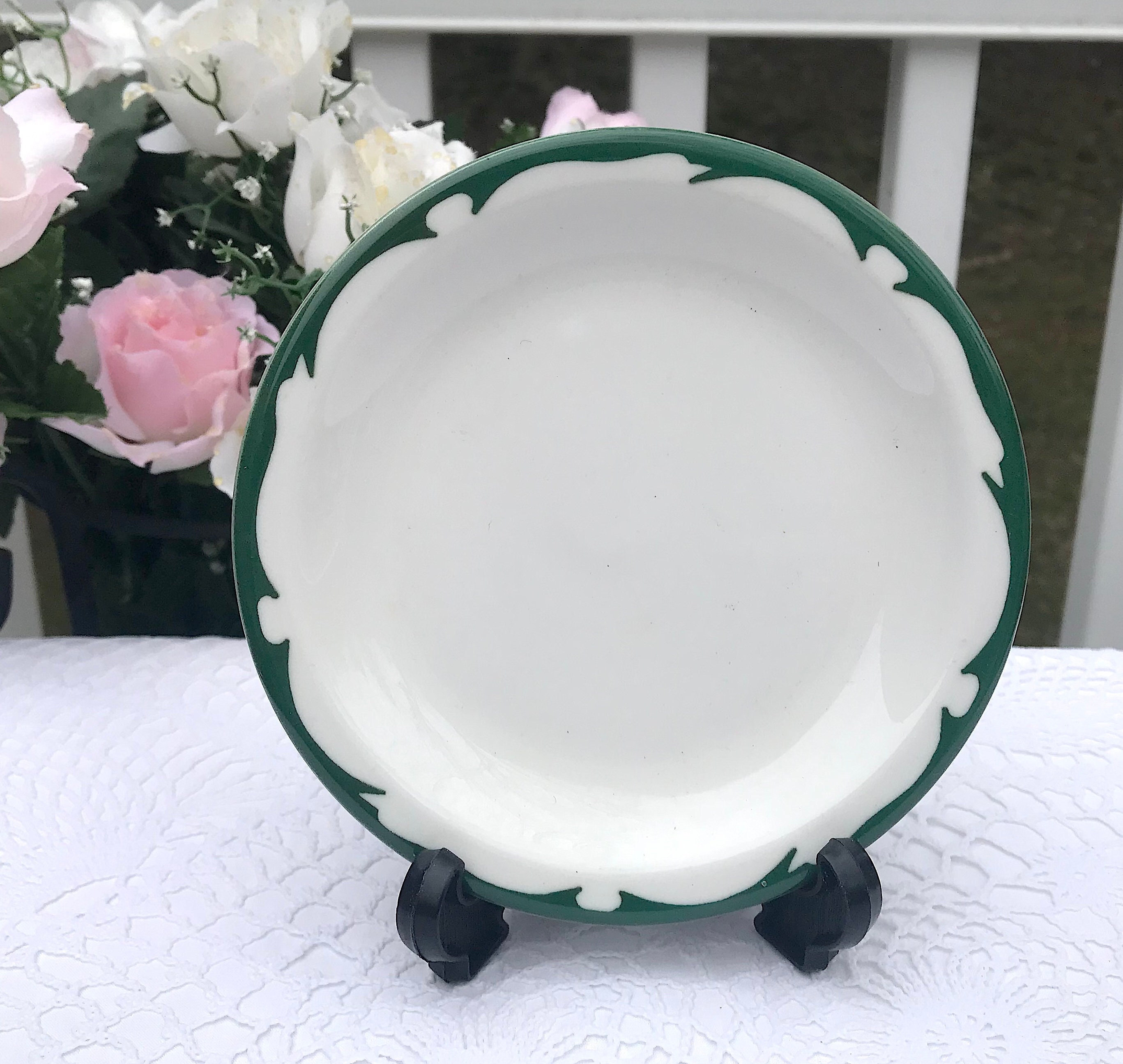 Buffalo China Green Crest Set of FOUR 5 1/2