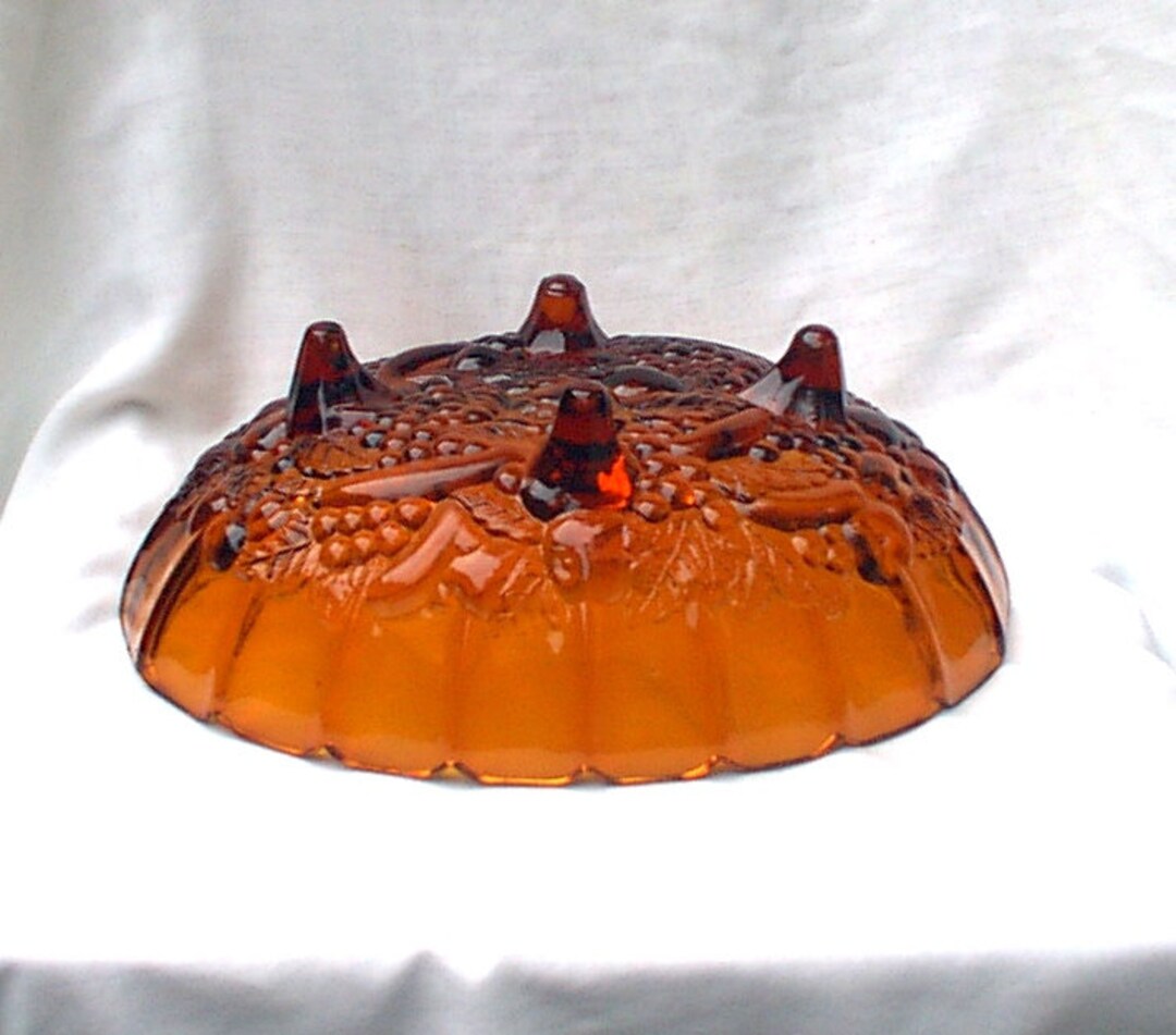 Amber Console Serving Bowl Mid Century Indiana Colony Harvest Garland ...