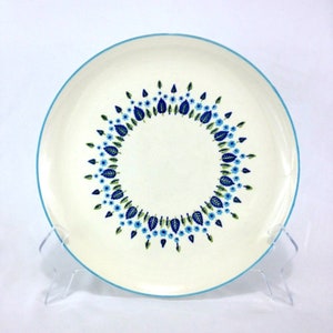 TWO Swiss Alpine 10&quot; Dinner Plates Marcrest Stetson Blue Green