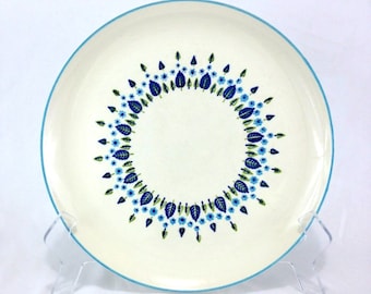 TWO Swiss Alpine 10&quot; Dinner Plates Marcrest Stetson Blue Green