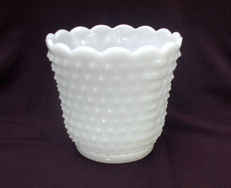 Vintage Fire King White Milk Glass Hobnail Flower Pots Etsy Canada