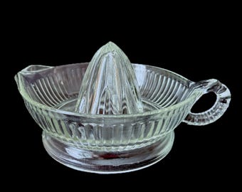 Anchor Hocking Zitruspresse Reibahle Klar Glas 1950er Jahre