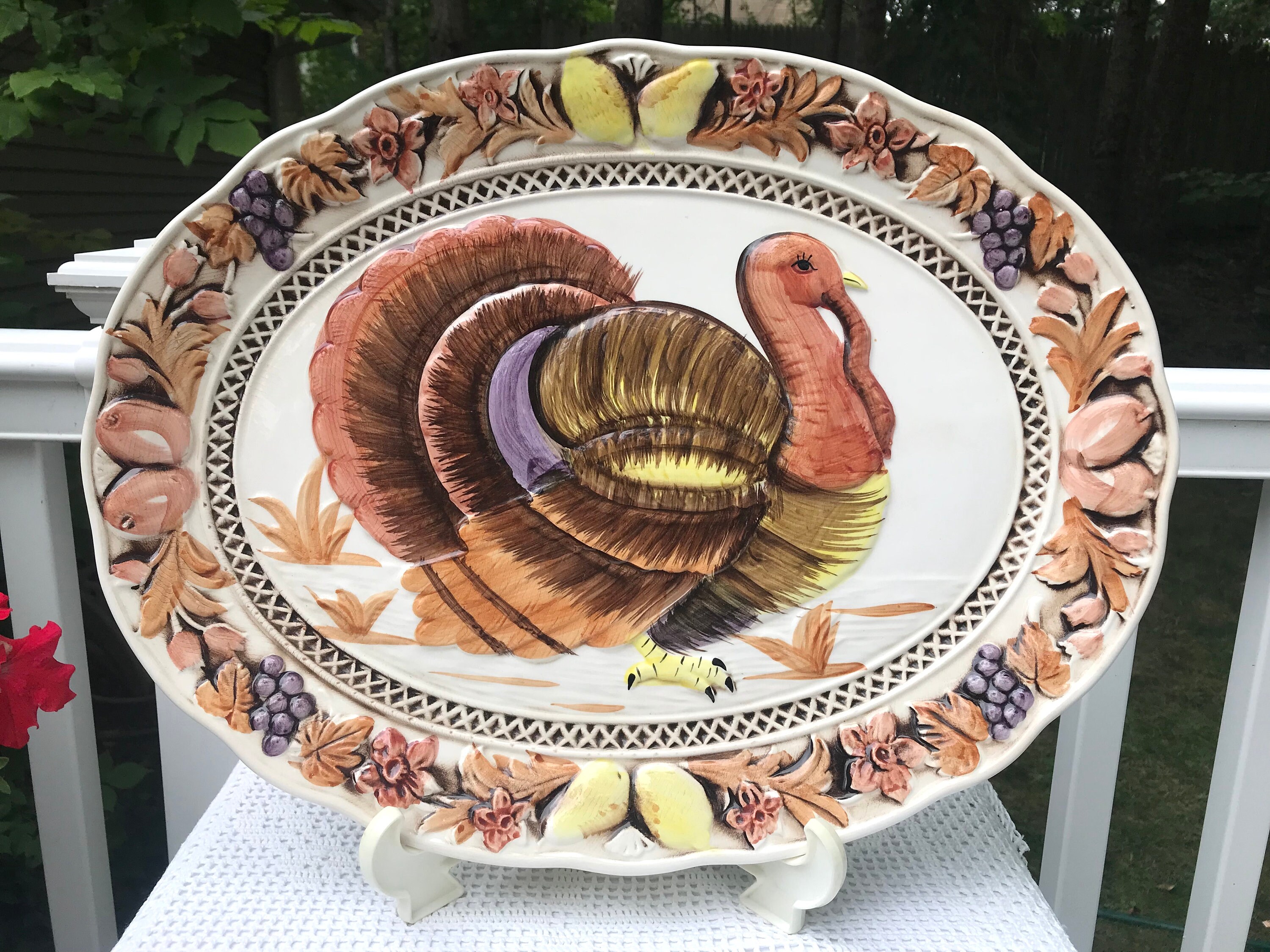 Turkey Platter Large Vintage Japan