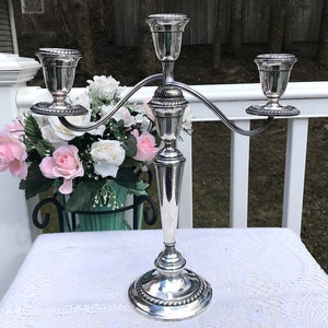 Alvin Vintage Sterling Silver Candelabra Candle Holder Candlestick Centerpiece