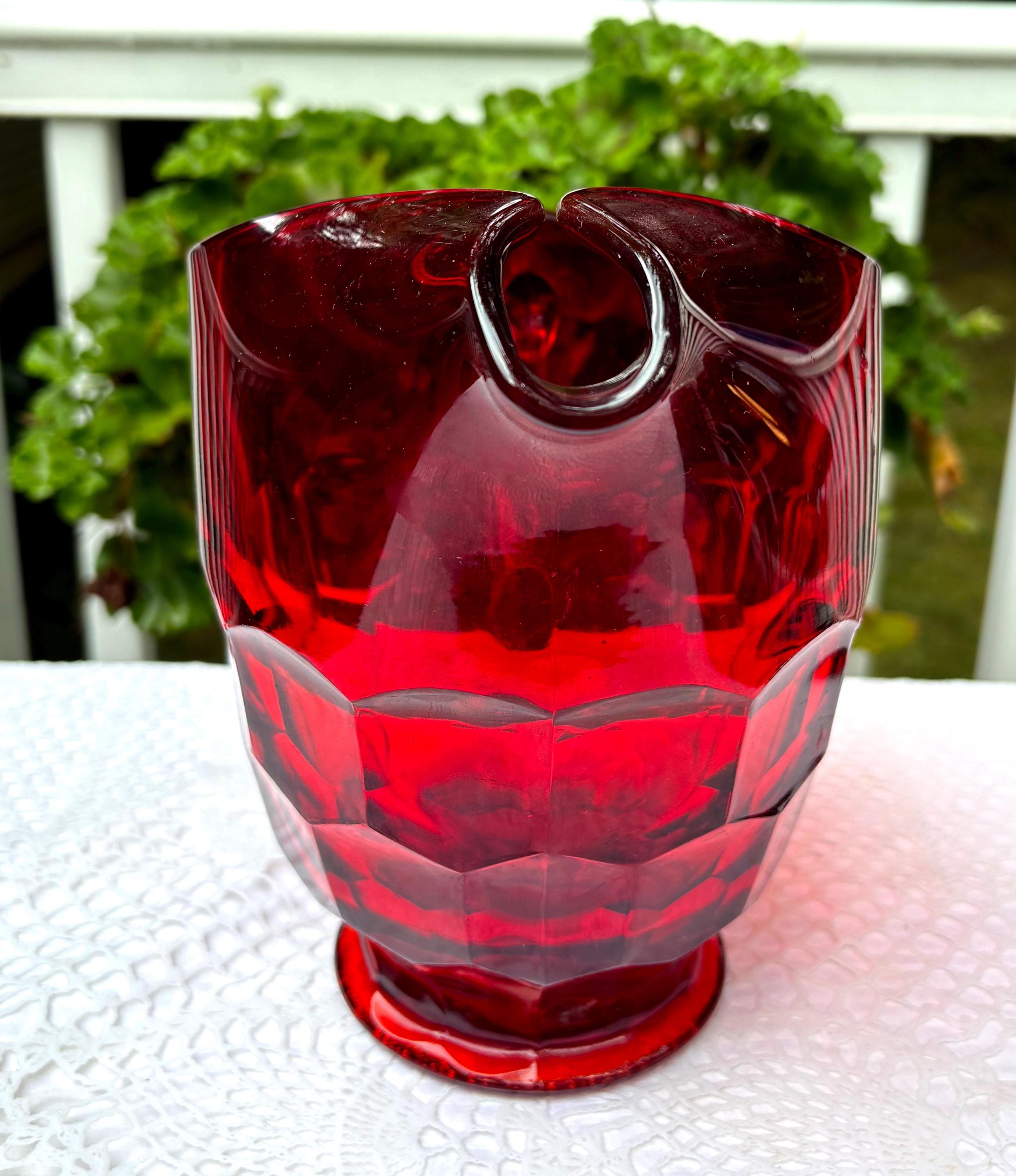 Viking Georgian Thumbprint Ruby Red 7 Inch Pitcher - Etsy