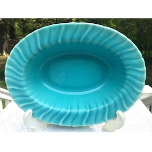 Franziskaner Coronado Aqua Gloss 10 1/2 &quot;Oval Gemüseschüssel California Gladding McBean