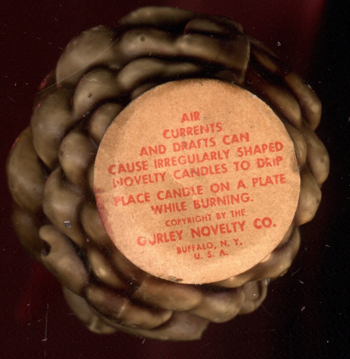 Gurley Novelty Company Christmas Candle Brown Pine Cone Etsy