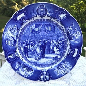 United States Naval Academy Wedgwood Plate The Hop 1869 Blue Scalloped Plate