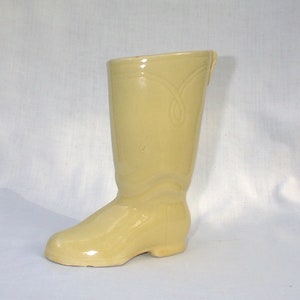 Shawnee Pottery Yellow Military Boot Planter Vase Flower Pot