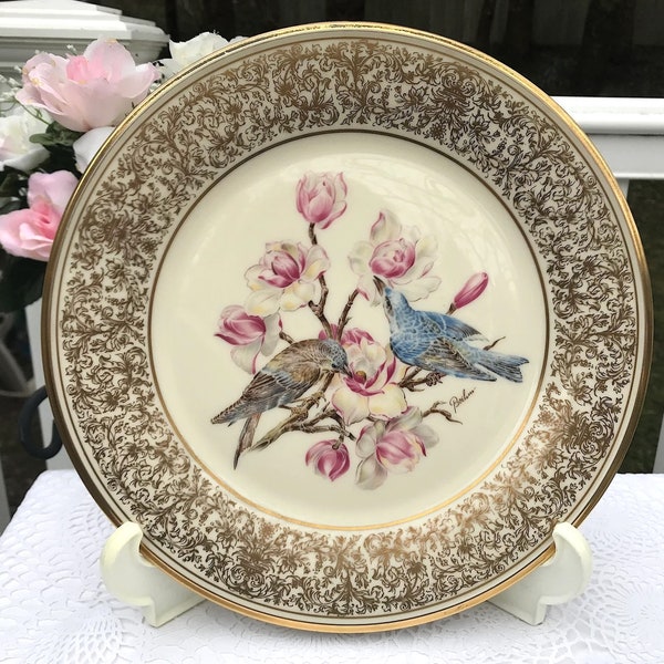 Lenox Boehm Birds 10 5/8" Display Wall Plate Mountain Blue Bird