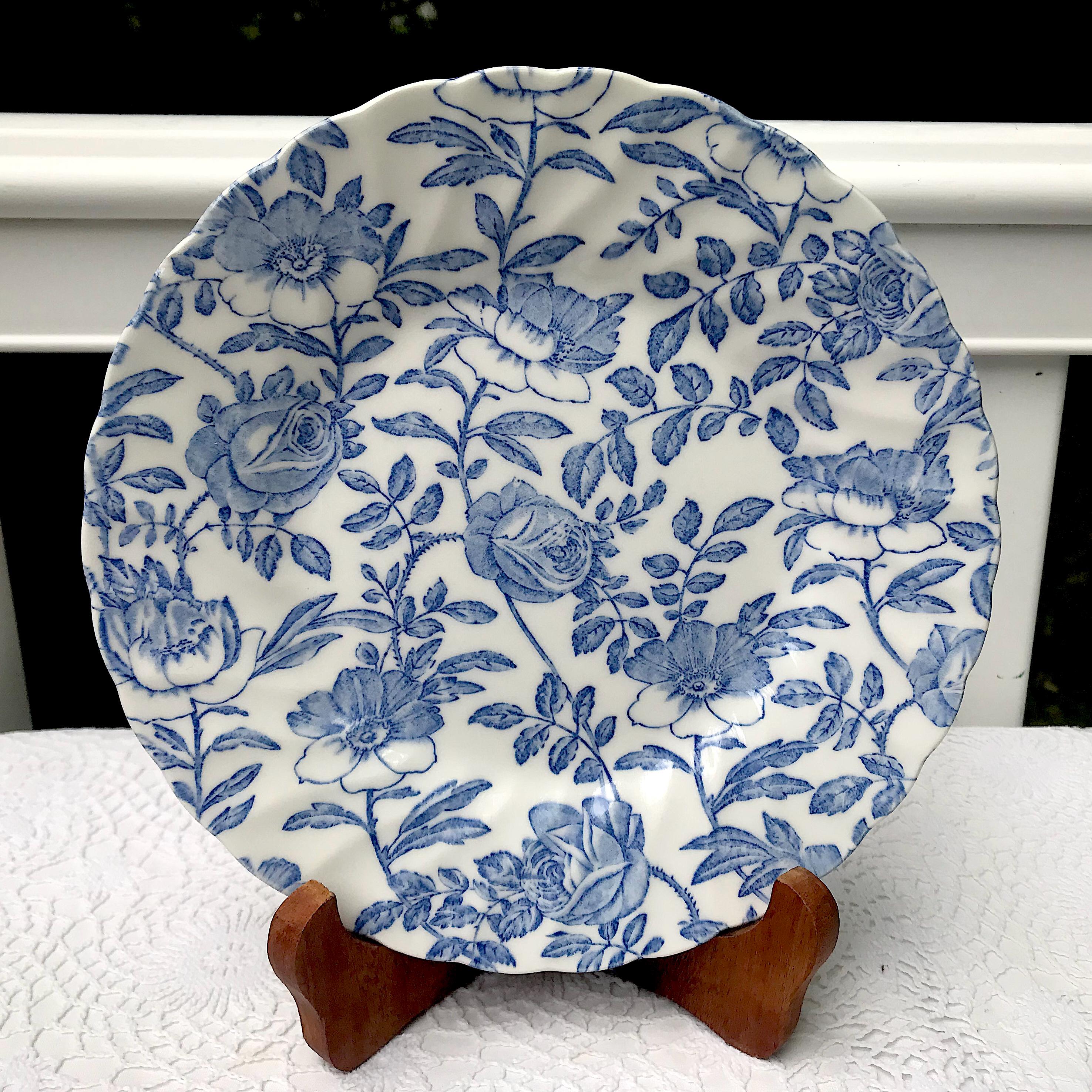 Blue Peony Scalloped Set of TWO 8 Inch Salad Plates Churchill - Etsy