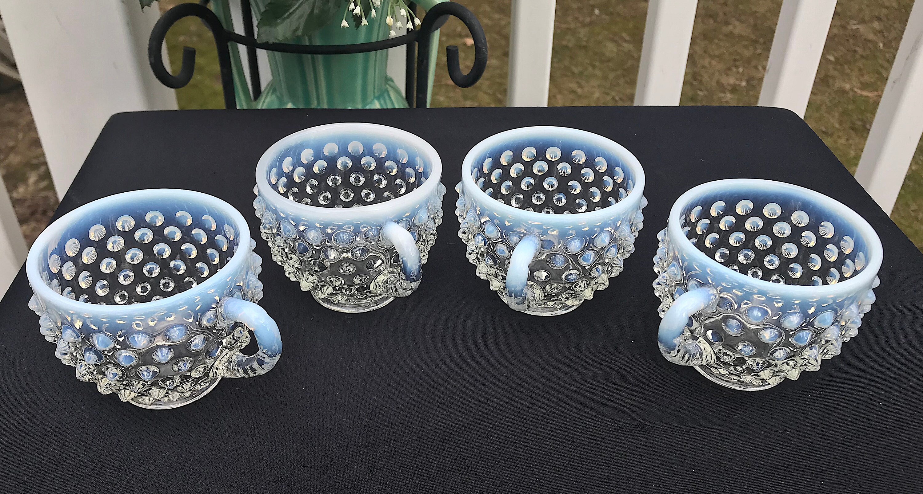 Fenton Progressive Set Fenton French Opalescent Hobnail Punch Cups SET OF FOUR 4 Sets of 4 ...