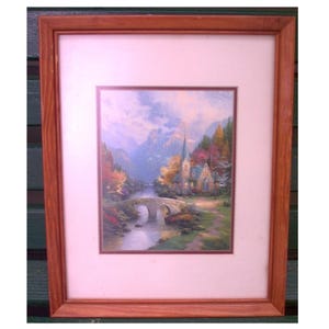 Framed Thomas Kinkade Print Picture The Mountain Chapel