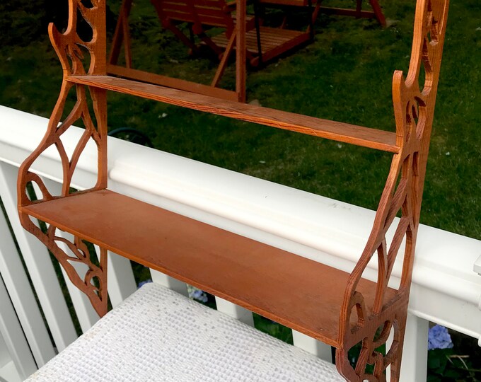 Vintage Carved Wood Hand Made Wall Shelf Etsy