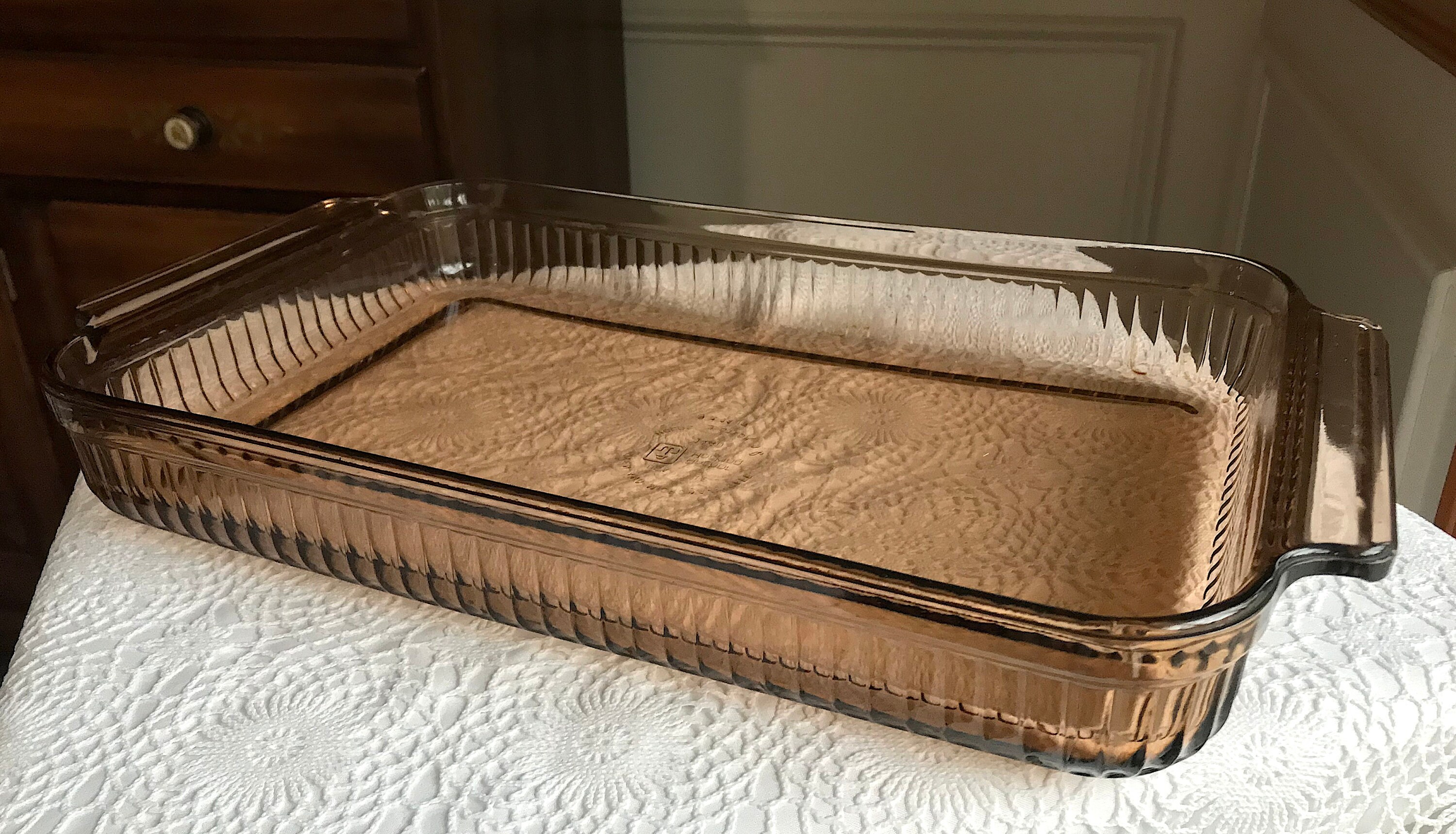 Anchor Hocking Amber 3 Qt or Liter 1440 Lasagna Baking Pan 9