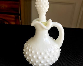 Avon Milk Glass Hobnail Oil Vinegar Cruet