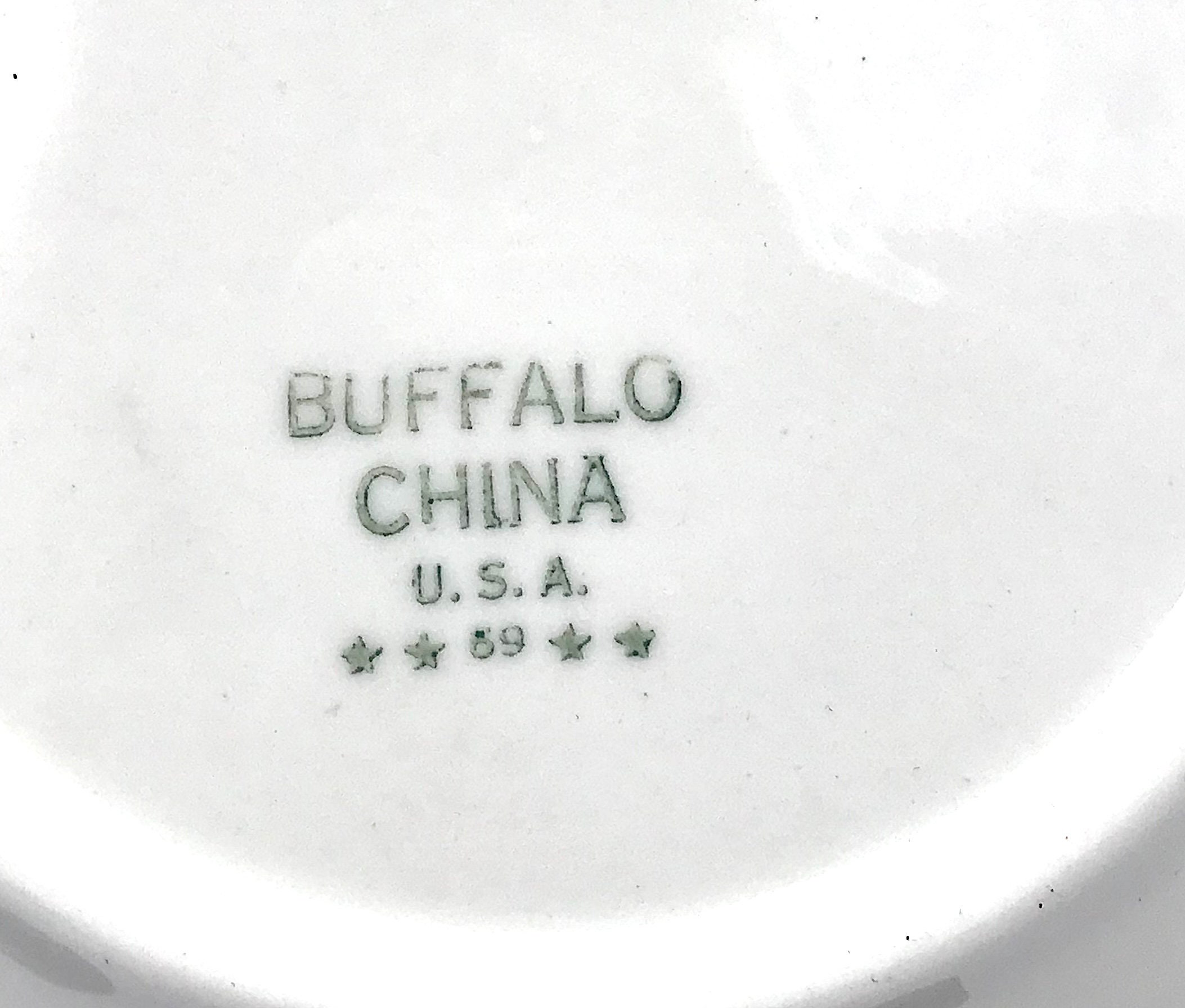 Buffalo China Green Crest Set of FOUR 5 1/2